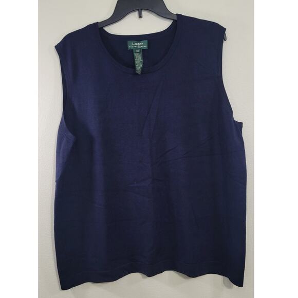 Lauren Ralph Lauren Vest Mens Size 3X Silk Blend Sleeveless V Neck Sweater Sleek - Picture 1 of 5
